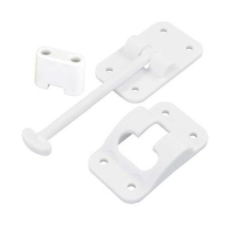 Jr Products 3-1/2IN T-STYLE DOOR HOLDER W/BUMPER, WHITE 10414B